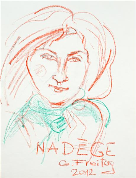 Nadége with green scarf, 2012 - Gazmend Freitag