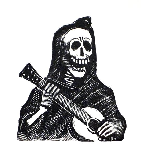 Skull with Guitar, 1900 - Jose Guadalupe Posada
