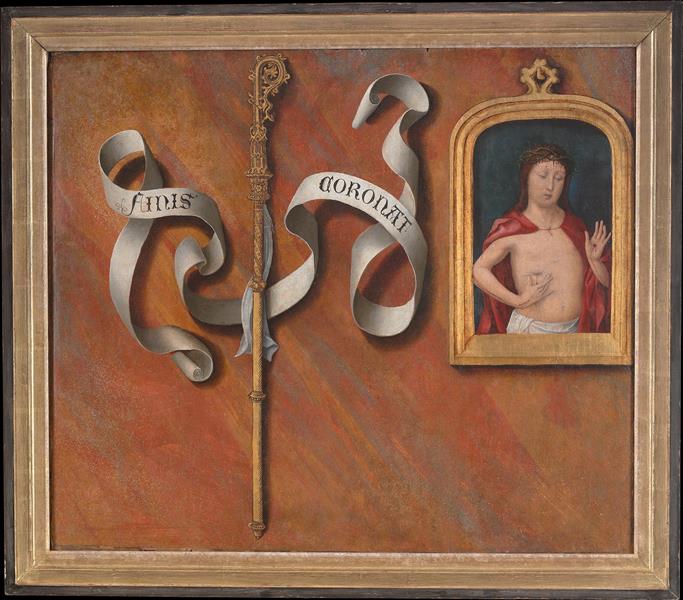 Trompe-l'oeil with painting of the Man of Sorrows, 1515 - Bernard van Orley