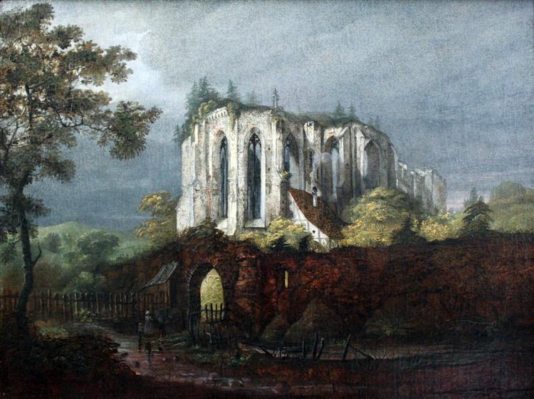 Ruins of Oybin Monastery, 1822 - Карл Блехен
