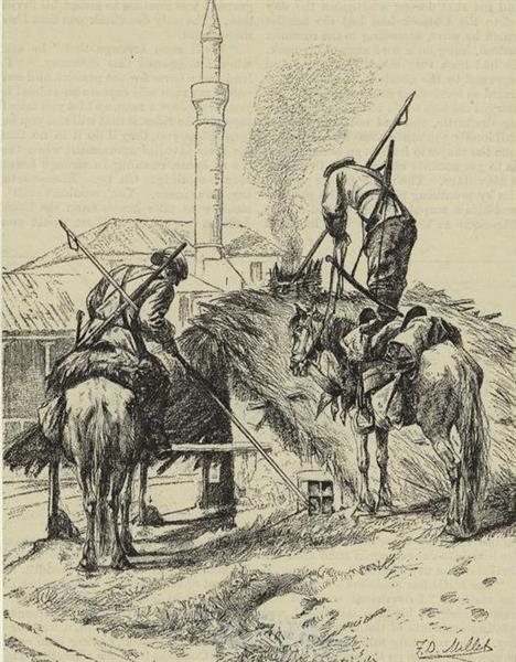 Cossacks Raiding a Turkish Village, 1887 - 法蘭西斯·戴維斯·米萊特