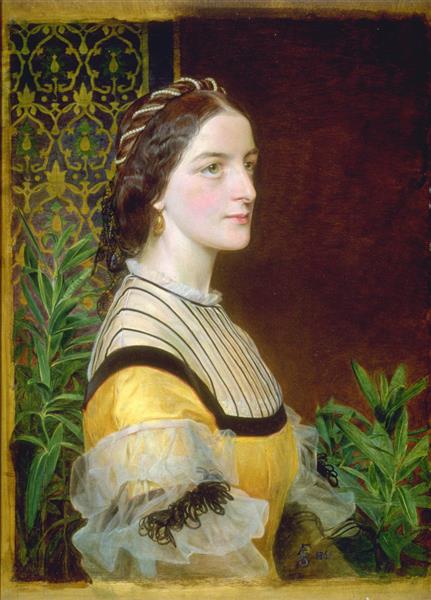 Portrait of a Lady, Probably Anne Simms Reeve of Brancaster Hall, Norfolk, 1860 - Frederick Sandys