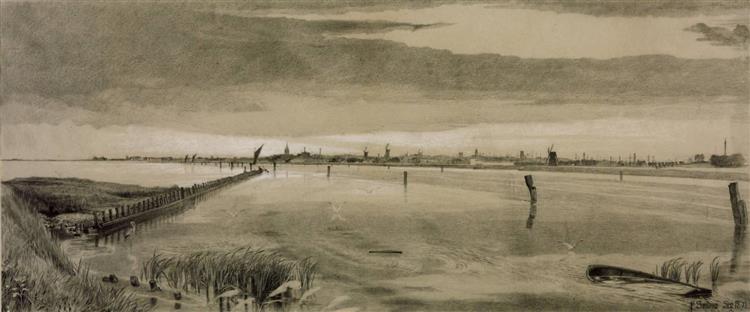 Great Yarmouth and Breydon Water, 1871 - Frederick Sandys