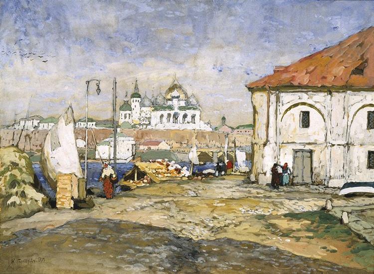 Harbor of An Old Town, 1913 - Konstantin Ivanovich Gorbatov