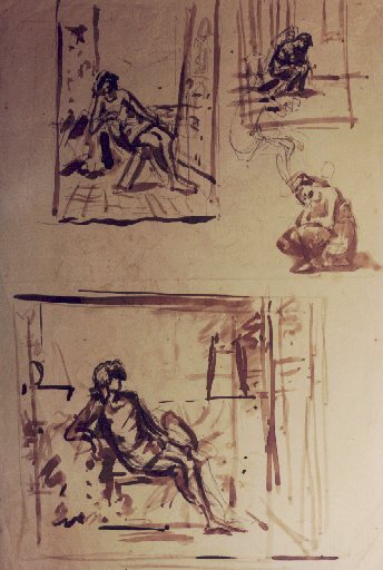 Studies of figures, c.1877 - Noè Bordignon
