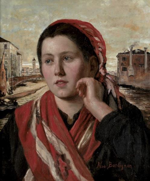 Young peasant woman in Venice - Noè Bordignon
