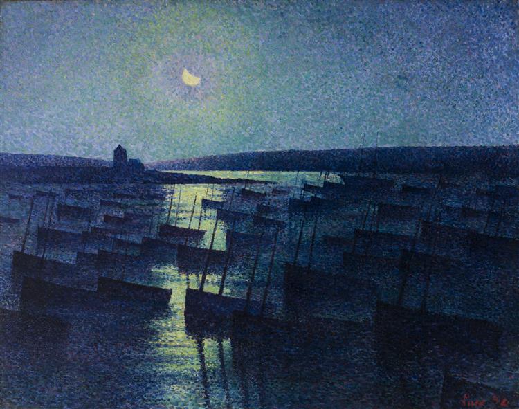 Camaret, Moonlight and Fishing Boats, 1894 - Maximilien Luce
