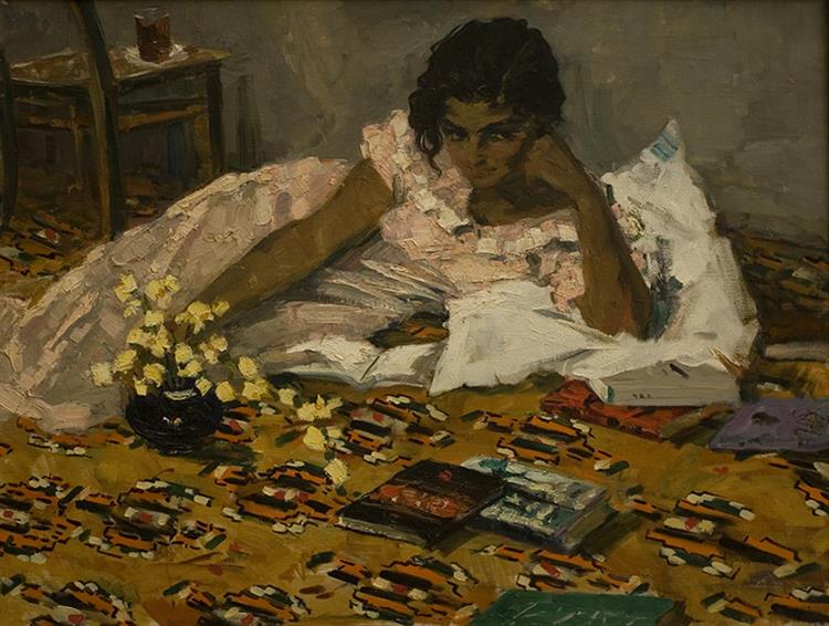 Exam preparation, 1958 - Vajiha Samadova