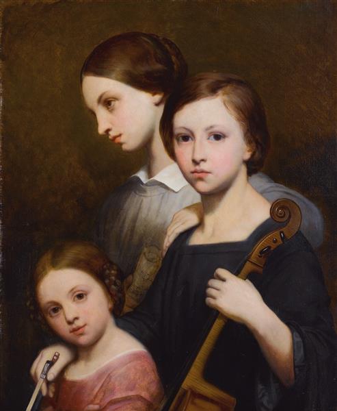 Portrait of René, Cécile and Louise Franchomme, 1850 - Ари Шеффер