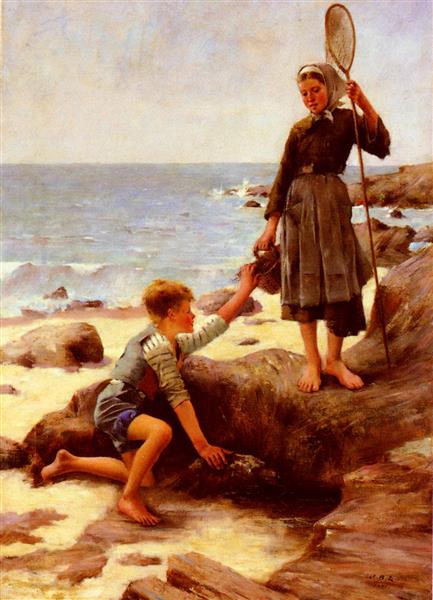 Child fishermen, 1881 - Жюль Бастьен-Лепаж