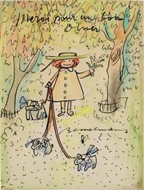 Madeline with Dogs - Ludwig Bemelmans