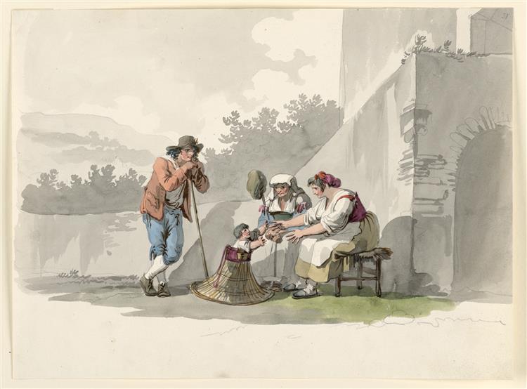 A Peasant Family in the Campagna, 1808 - Bartolomeo Pinelli