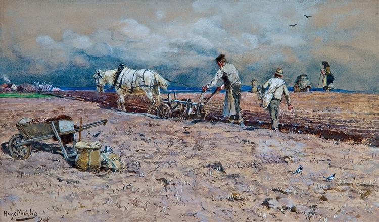 Peasants In The Field - Hugo Mühlig