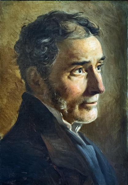 Portrait of the painter Ludovico Lipparini, 1858 - Транквилло Кремона