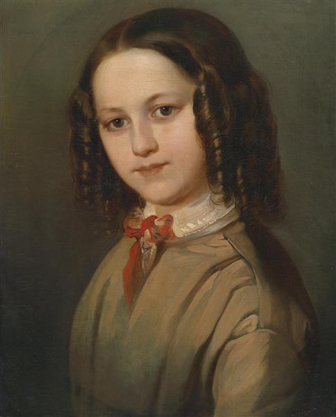 Child portrait of Melanie Deinhardstein, c.1847 - Антон Ромако