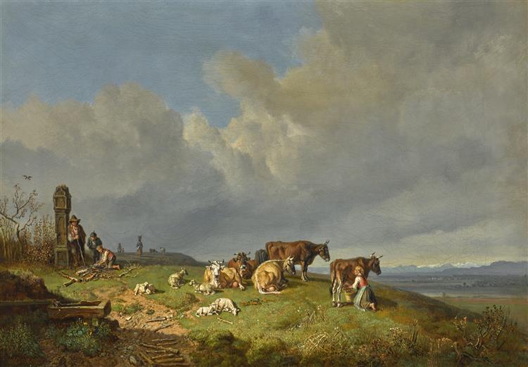 Out to Pasture - Heinrich Bürkel
