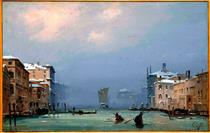 Snow and Fog on the Grand Canal - Ippolito Caffi