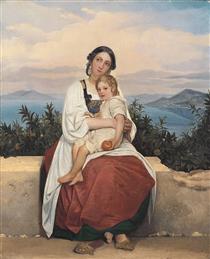 Procidan with her child - Луи-Леопольд Робер