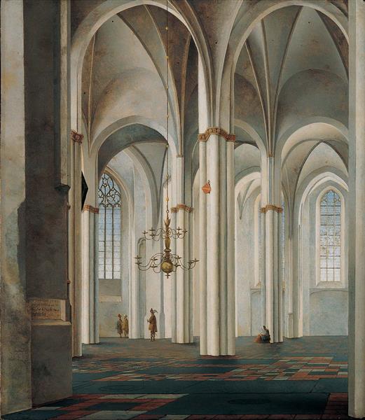 Interior of the Buurkerk at Utrecht, 1645 - Pieter Jansz. Saenredam