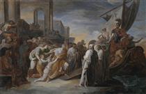 Departure of Attilio Regolo for Carthage (Preparatory sketch) - Vincenzo Camuccini