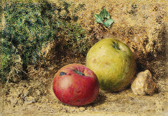 The Contrast - Red and Green Apples, c.1860 - Уильям Генри Хант