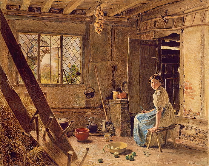 The Maid and the Magpie, A Cottage Interior at Shillington, Bedfordshire, 1834 - William Henry Hunt