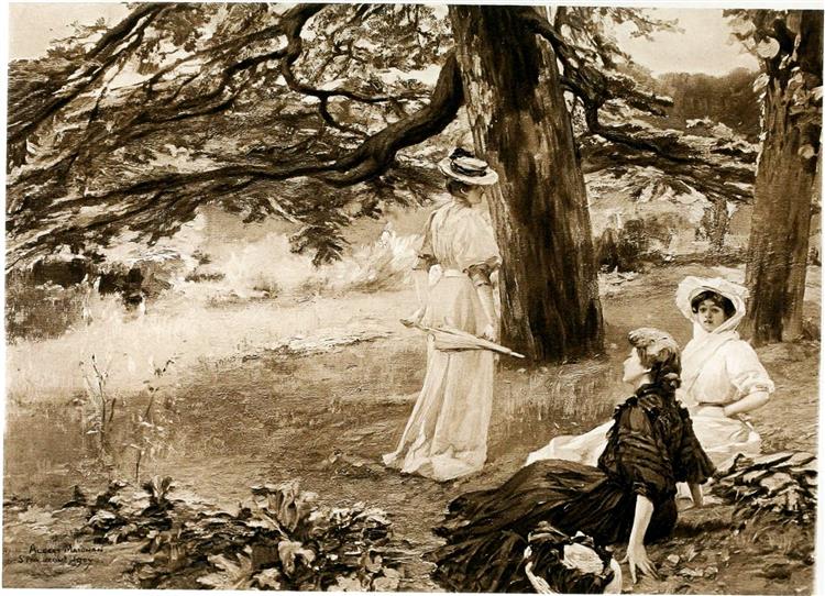 Under the Cedar, 1908 - Albert Maignan
