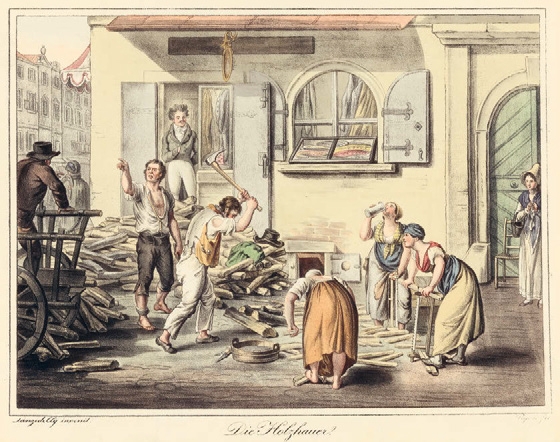 The woodcutters, after a drawing by Josef Lanzedelly, 1819 - Heinrich Papin