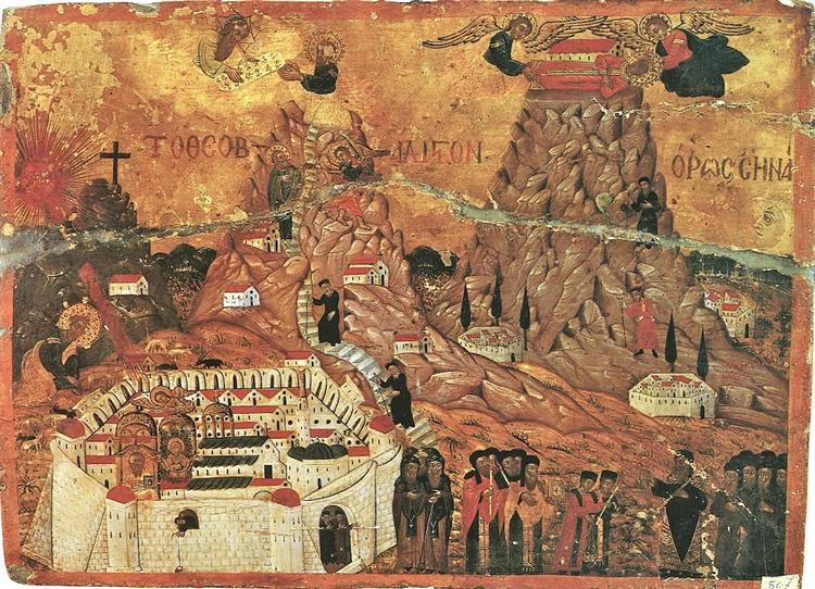 Icon depicting the monastery of St. Catherine, c.1700 - c.1800 - Orthodox Icons