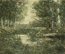 Bathers, Woodland - Ernest Lawson