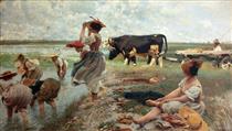 Women in the Rice Fields of Polesine - Ettore Tito