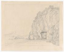 A Grotto near Sorrento, with a Distant View of the Vesuvius - Heinrich Reinhold