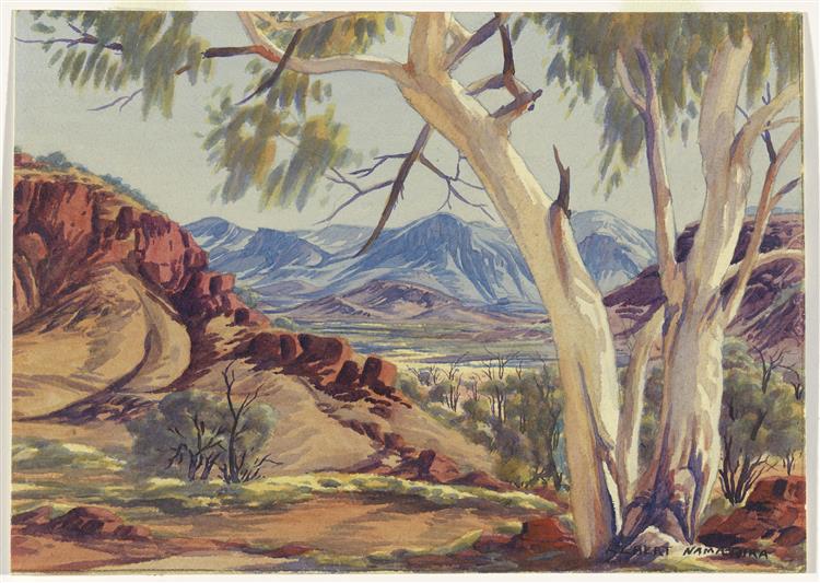The Western MacDonnell Range, Central Australia, c.1957 - Альберт Наматжира