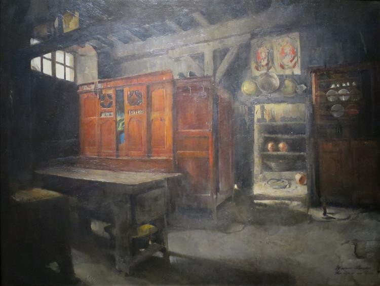 Farm Interior, Rochefort En Terre, Brittany, 1882 - Harriet Backer
