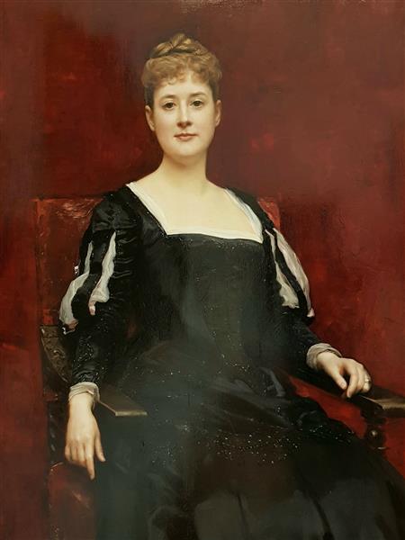 Portrait Of Lady Dressed In Black, 1887 - Raimundo de Madrazo