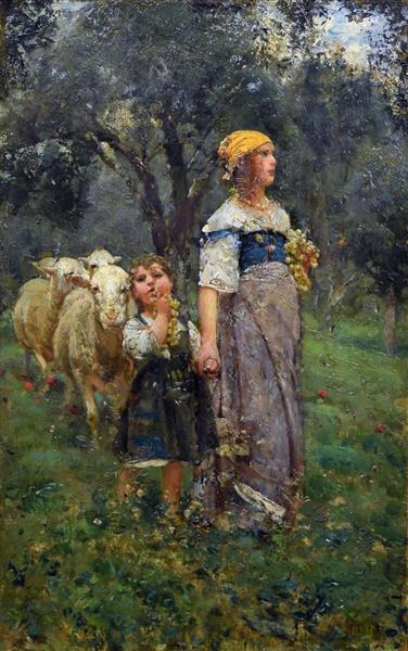 Bringing home the sheep, c.1880 - c.1899 - Francesco Paolo Michetti
