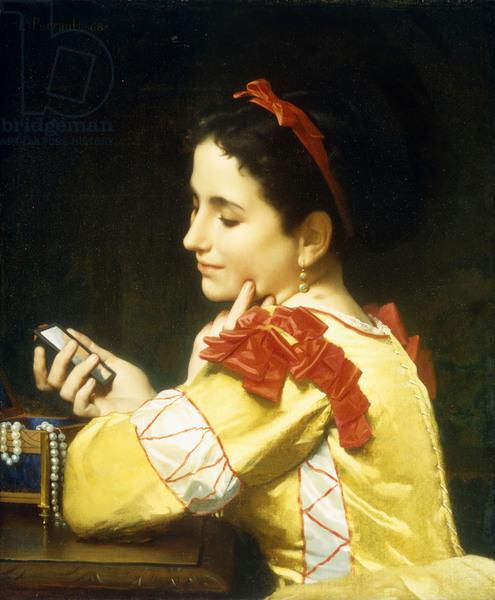 Lady looking in a hand mirror, 1868 - Léon Bazile Perrault