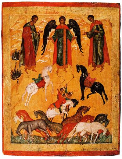 Miracle of the Archangel Michael of Flor and Laurus, c.1525 - Orthodox Icons