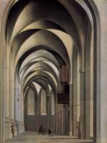View of the Ambulatory of the Grote Or St. Bavokerk at Haarlem - Pieter Saenredam