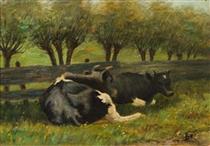 Cows lying down - Václav Brožík