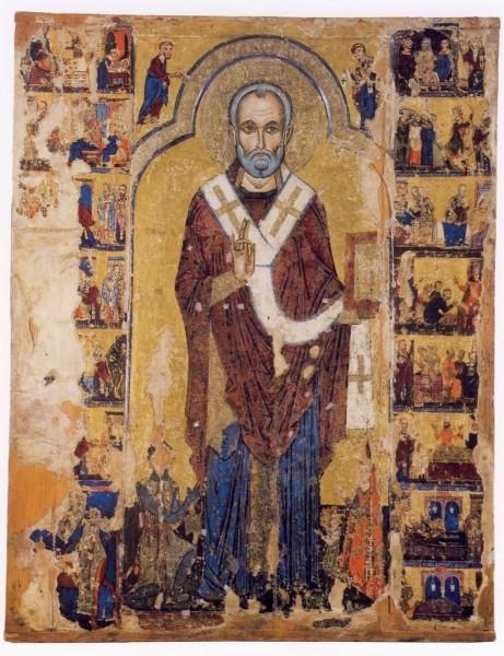Святий Миколай зі сценами з житія, c.1250 - Православні Ікони