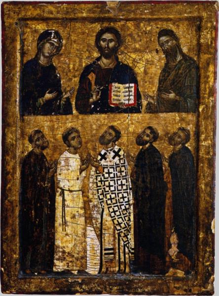 Deesis and five saints, c.1300 - Orthodox Icons