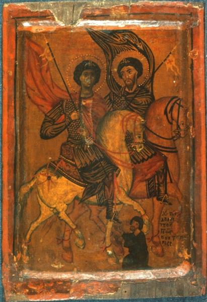 St. George and St. Theodore Stratelates, c.1220 - Orthodox Icons