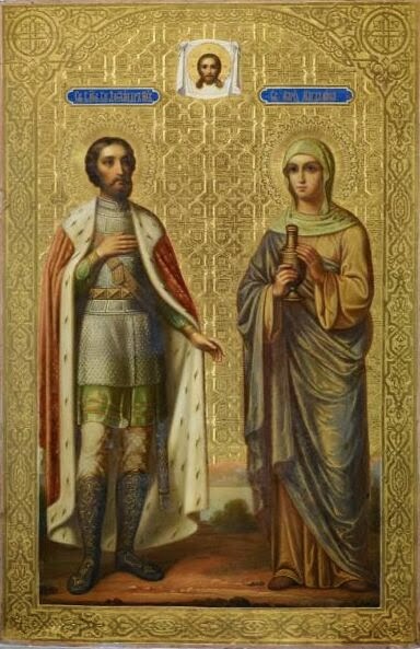 Saints Alexander Nevsky and Mary Magdalene, c.1900 - Orthodox Icons