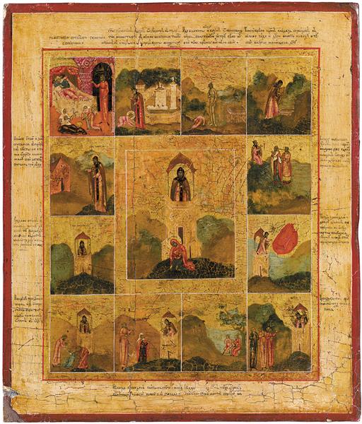 Simeon Stylites (Palekh), c.1850 - Orthodox Icons