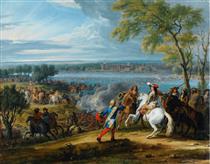 Louis Xiv, King of France, Crosses the Rhine at Lobith on 12 June 1672 - Adam van der Meulen