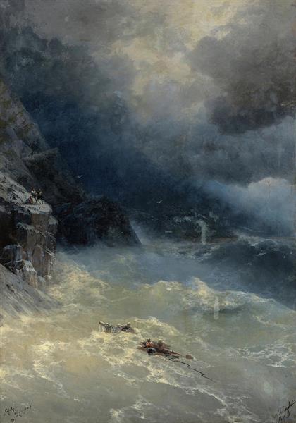 On the storm, 1899 - Ivan Aivazovsky
