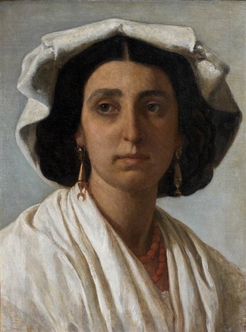 Portrait of a Roman girl - Jean Victor Schnetz