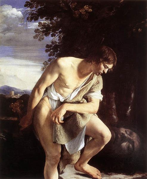 David Contemplating the Head of Goliath, c.1610 - Ораціо Джентілескі