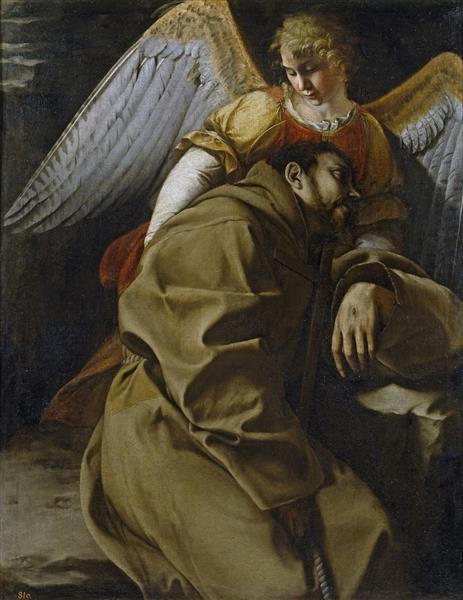 St. Francis Supported by an Angel, 1603 - Ораціо Джентілескі